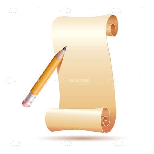 Glossy Paper Roll Sheet and Pencil